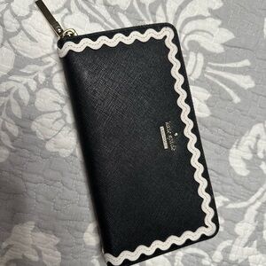 Kate Spade Black Wallet with White Trim